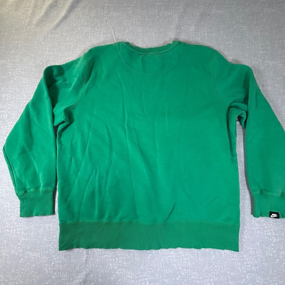 Nike Vintage Mens Green Crew Neck Sweatshirt Big Swoosh Logo Pullover *Flaws - Picture 2 of 14